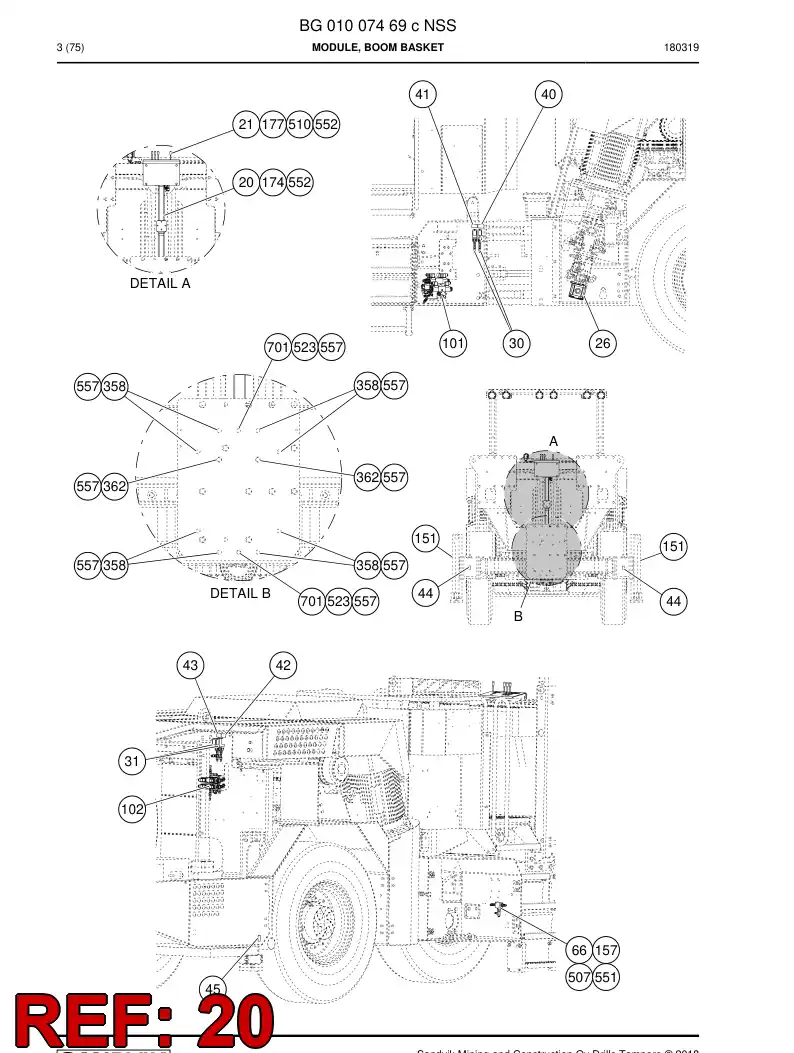 55172366 551 723 66 Bracket - Sandvik Technical Drawing