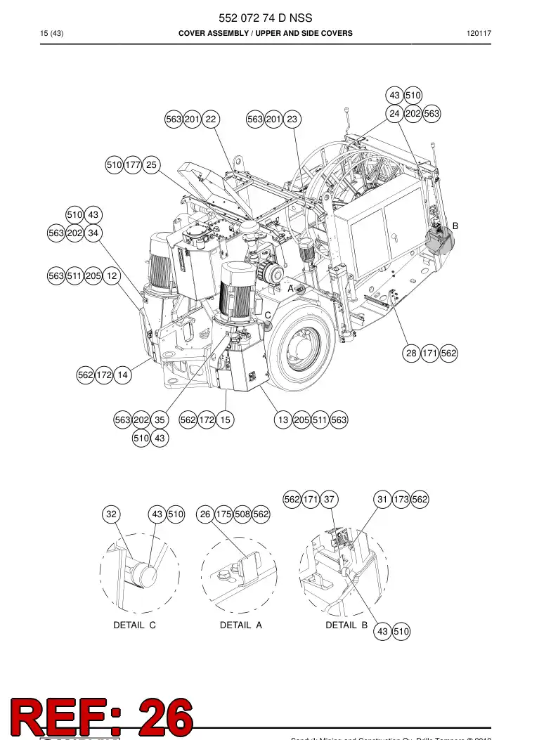 55172405 551 724 05 Thrust - Sandvik Technical Drawing