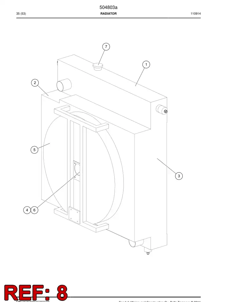 55172435 551 724 35 Filling cap - Sandvik Technical Drawing
