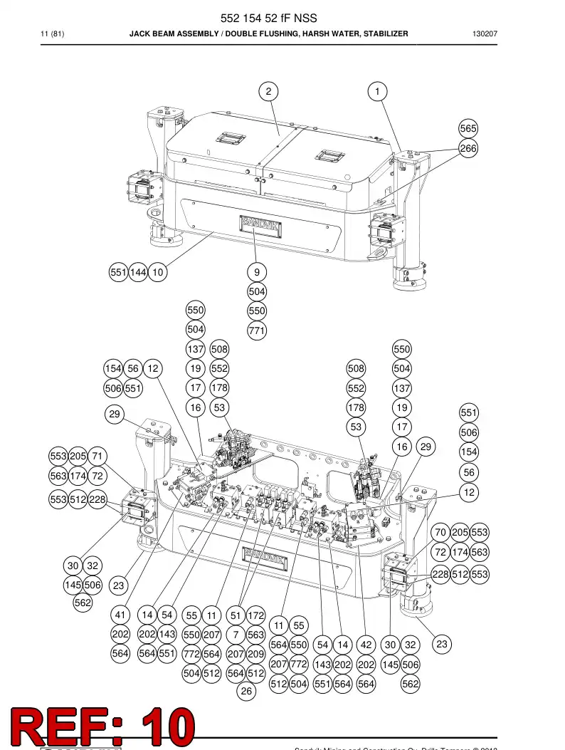 55172436a 551 724 36a Plate, Cover - Sandvik Technical Drawing