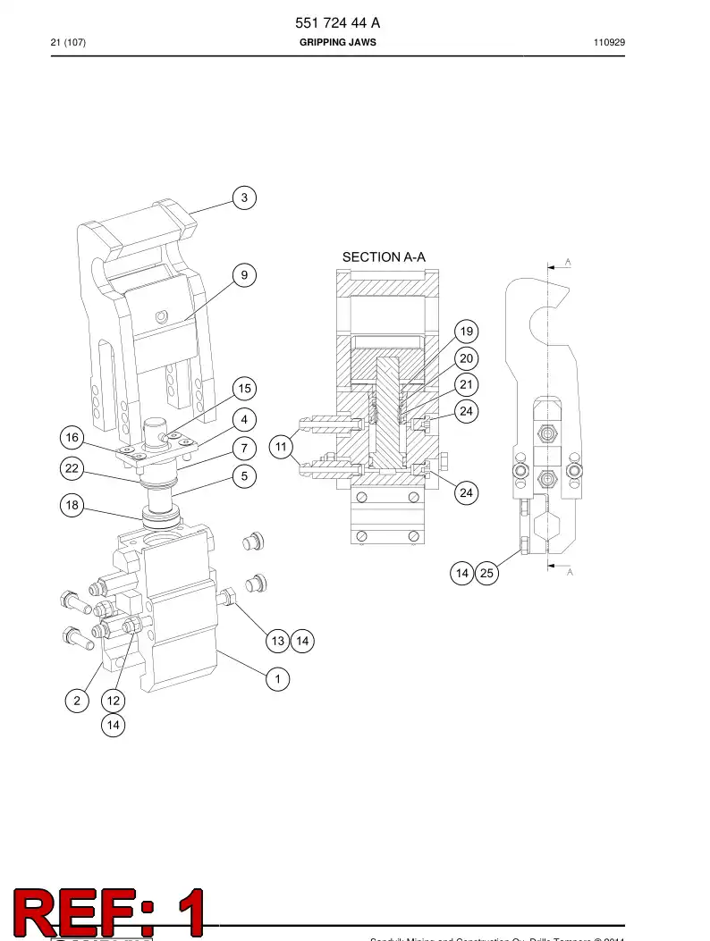 55172445 551 724 45 Cylinder - Sandvik Technical Drawing