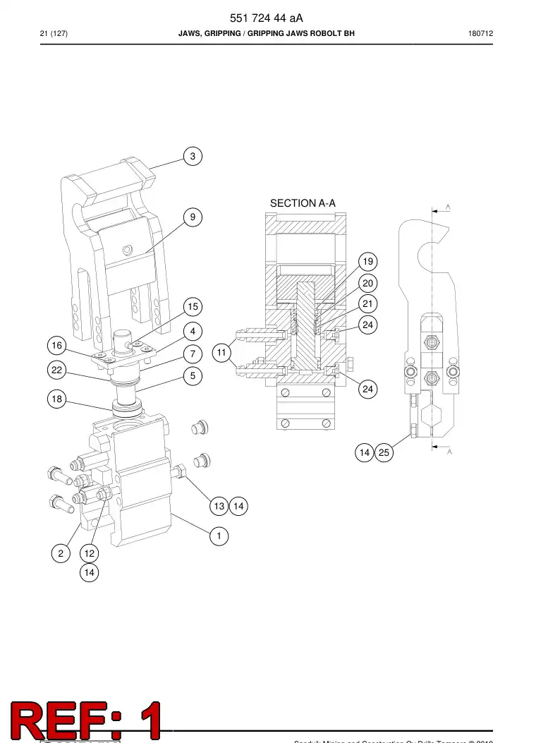 55172445a 551 724 45a Cylinder - Sandvik Technical Drawing