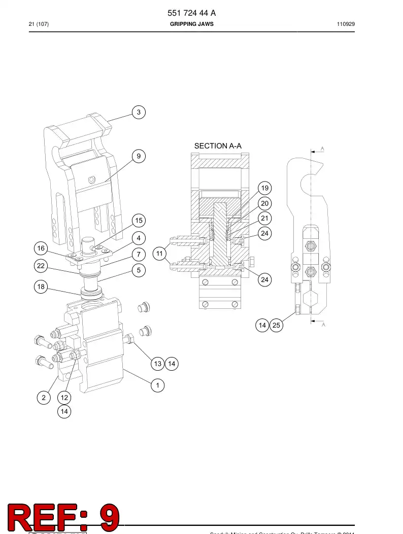 55172446 551 724 46 Jaw - Sandvik Technical Drawing