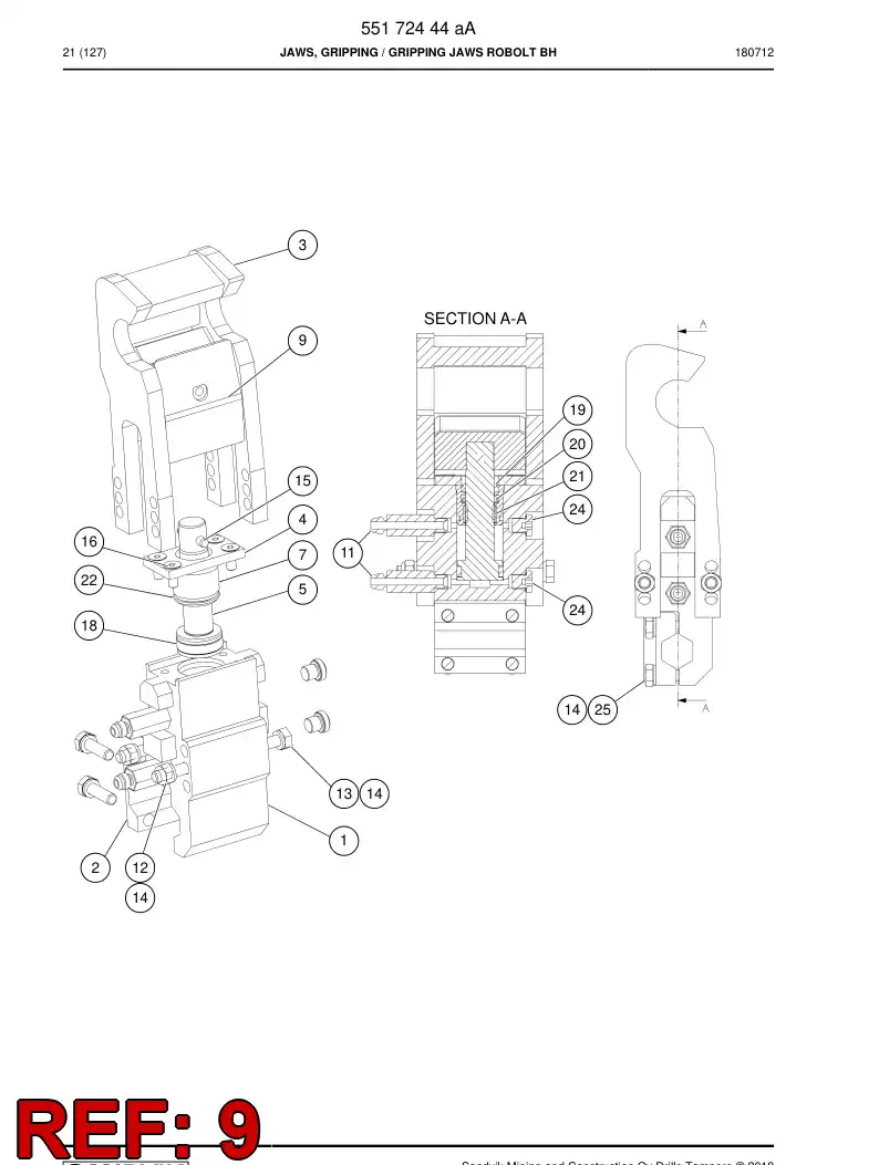 55172446b 551 724 46b Jaw - Sandvik Technical Drawing