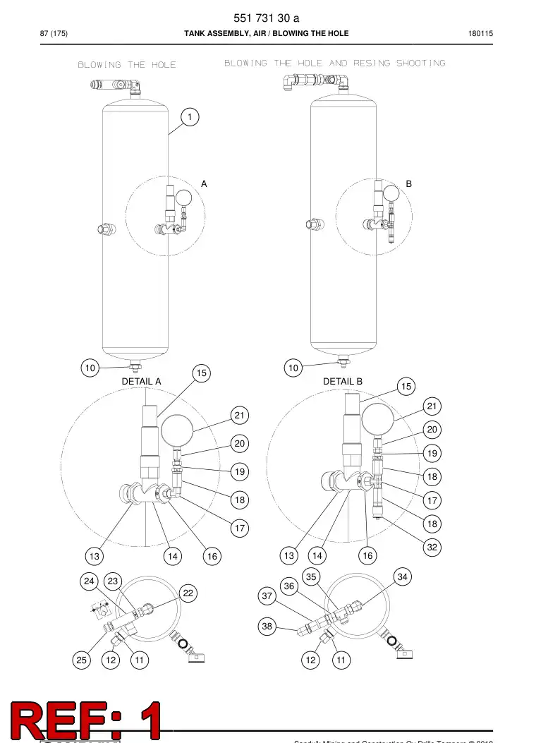 55172450b 551 724 50b Pressure vessel - Sandvik Technical Drawing