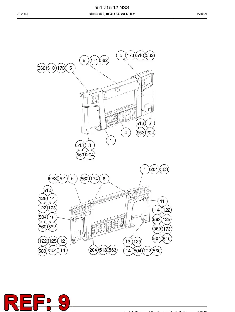 55172492 551 724 92 Plate, Cover - Sandvik Technical Drawing