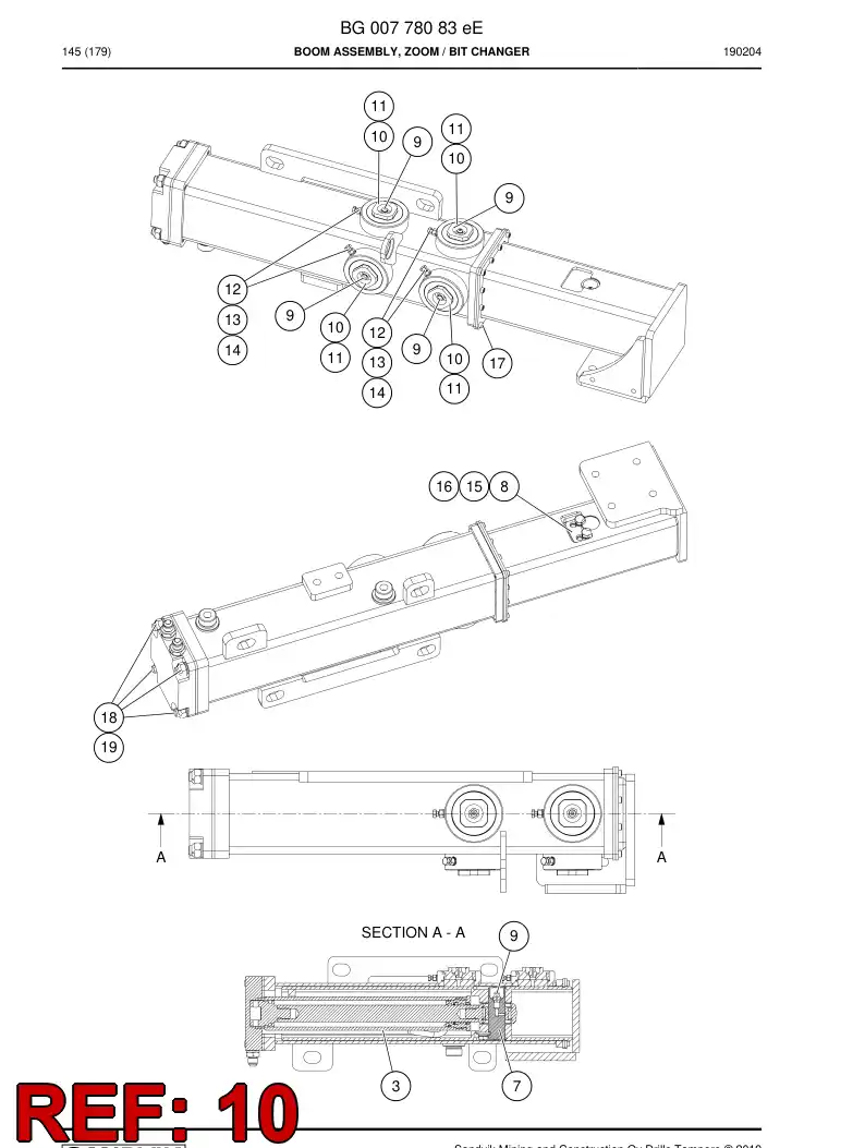 55172540 551 725 40 Slipper Pad - Sandvik Technical Drawing