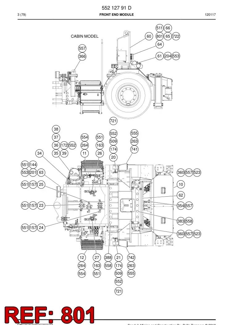 55172571 551 725 71 Bolt, Eye - Sandvik Technical Drawing