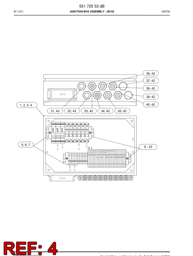 55172607 551 726 07 Instruction, Wiring - Sandvik Technical Drawing