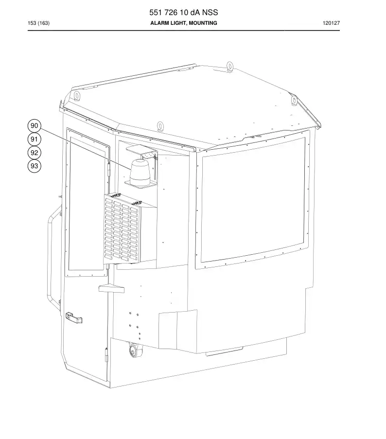 55172610d 551 726 10d ALARM LIGHT, MOUNTING - Sandvik Technical Drawing