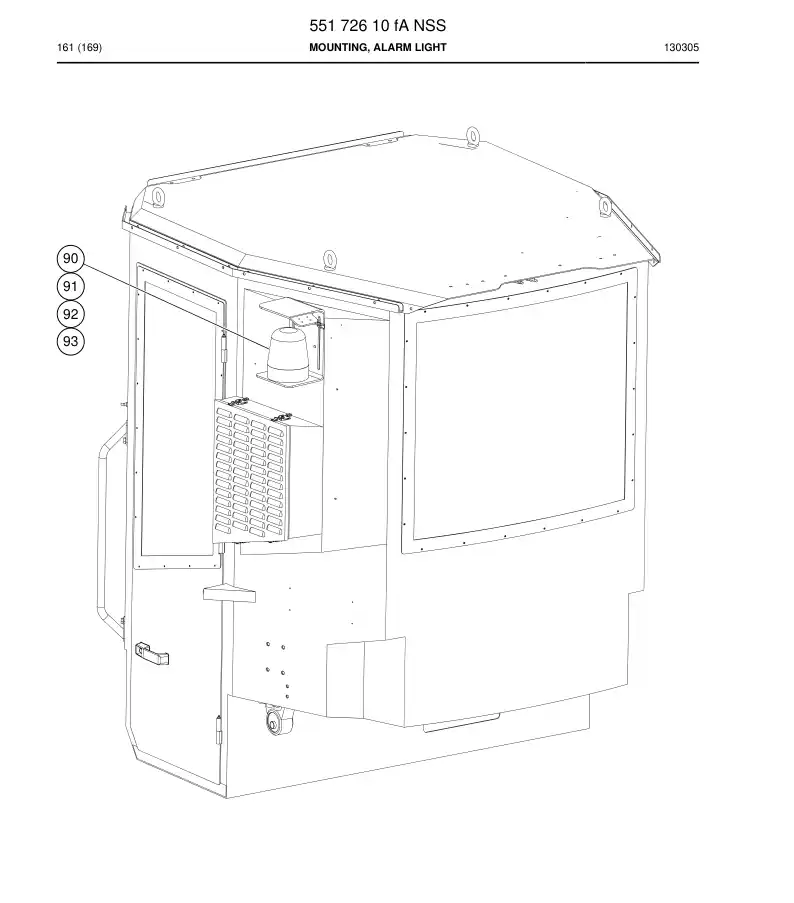 55172610f 551 726 10f Mounting, Alarm Light - Sandvik Technical Drawing