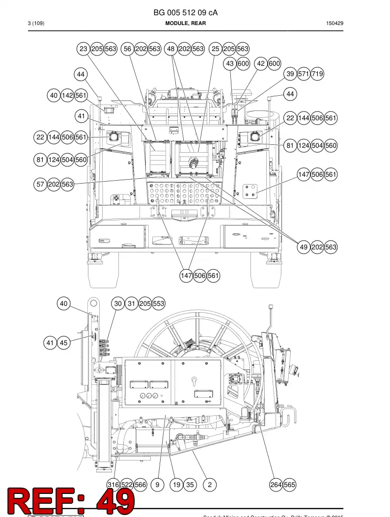 55172619 551 726 19 Bracket, Mounting - Sandvik Technical Drawing