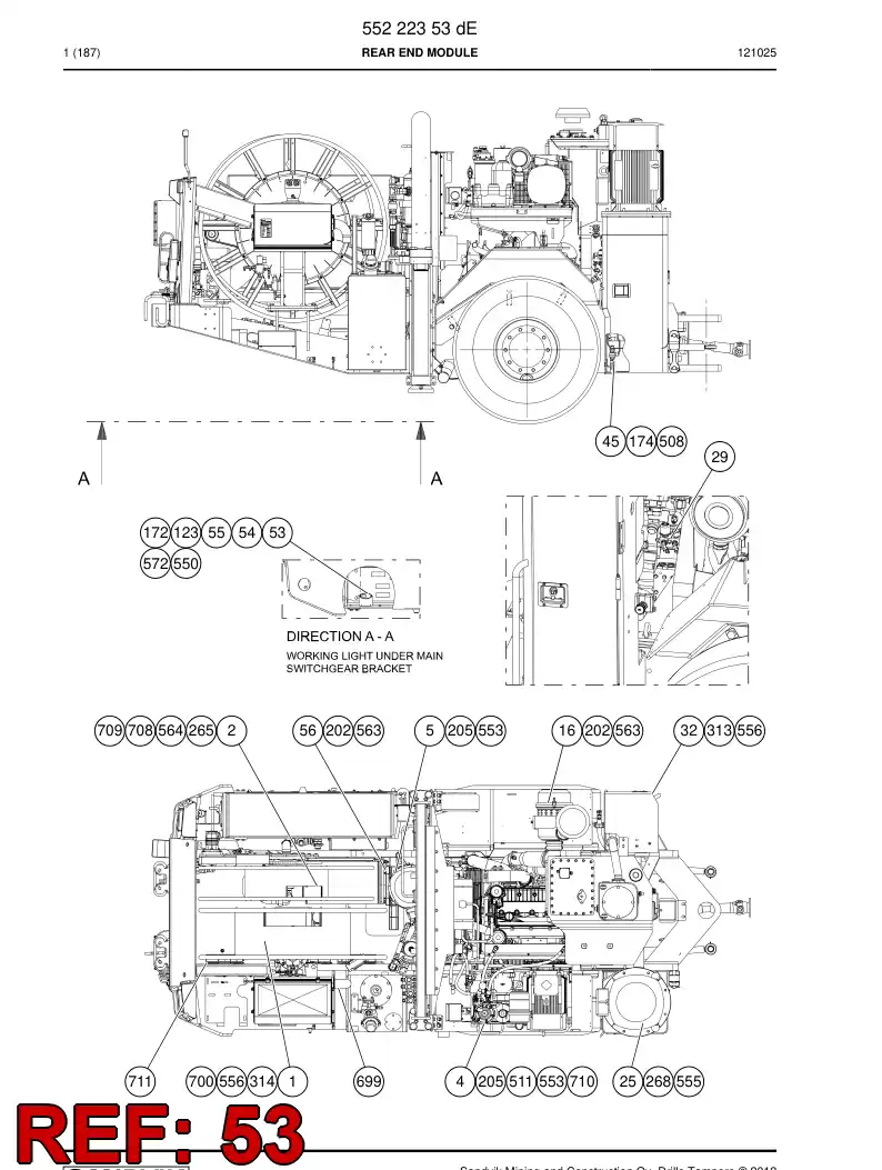 55172720c 551 727 20c Bracket, Lamp - Sandvik Technical Drawing