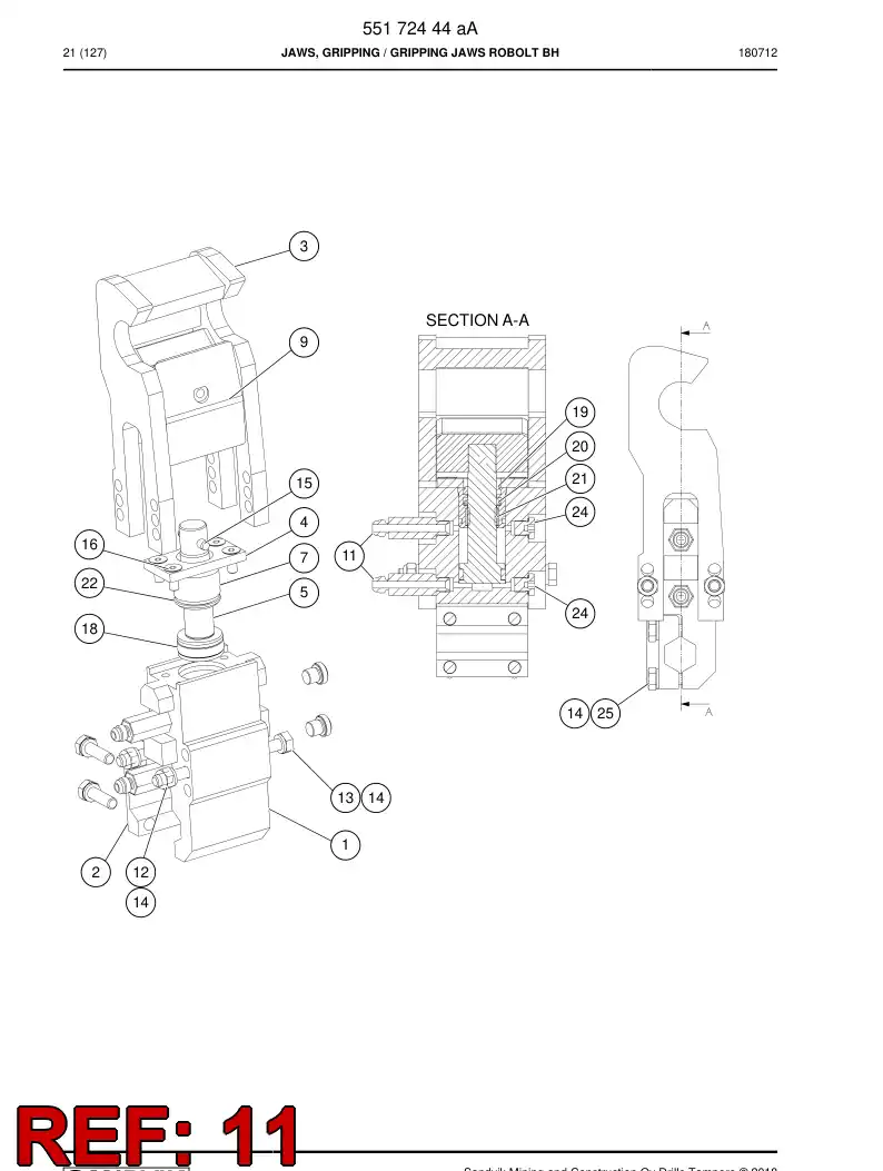 55172722a 551 727 22a Adapter, Straight - Sandvik Technical Drawing