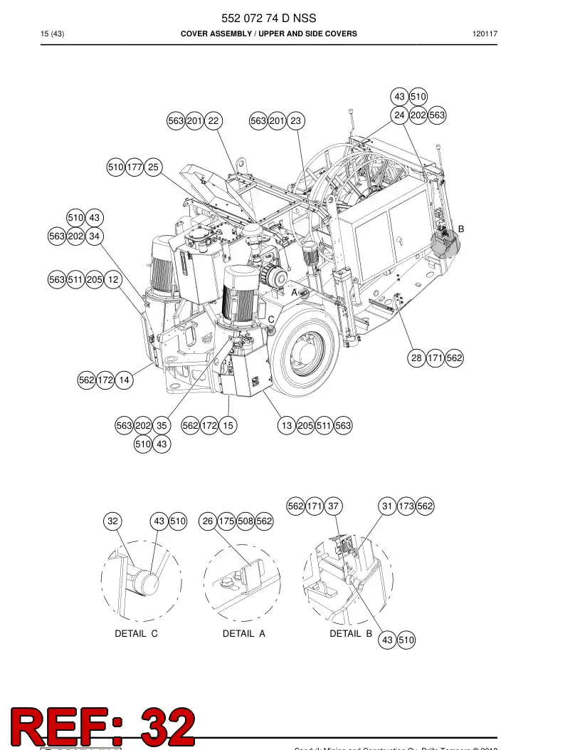 55172806 551 728 06 Bracket - Sandvik Technical Drawing