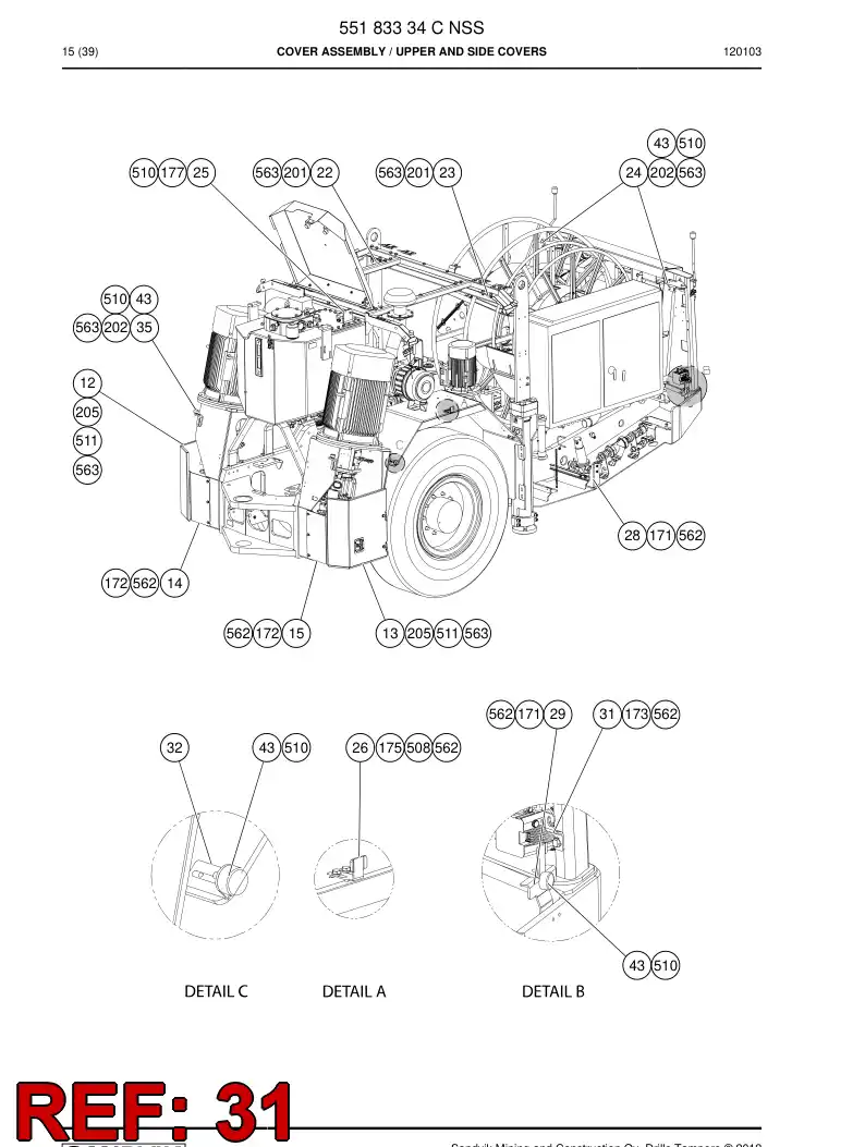 55172836 551 728 36 Holder - Sandvik Technical Drawing