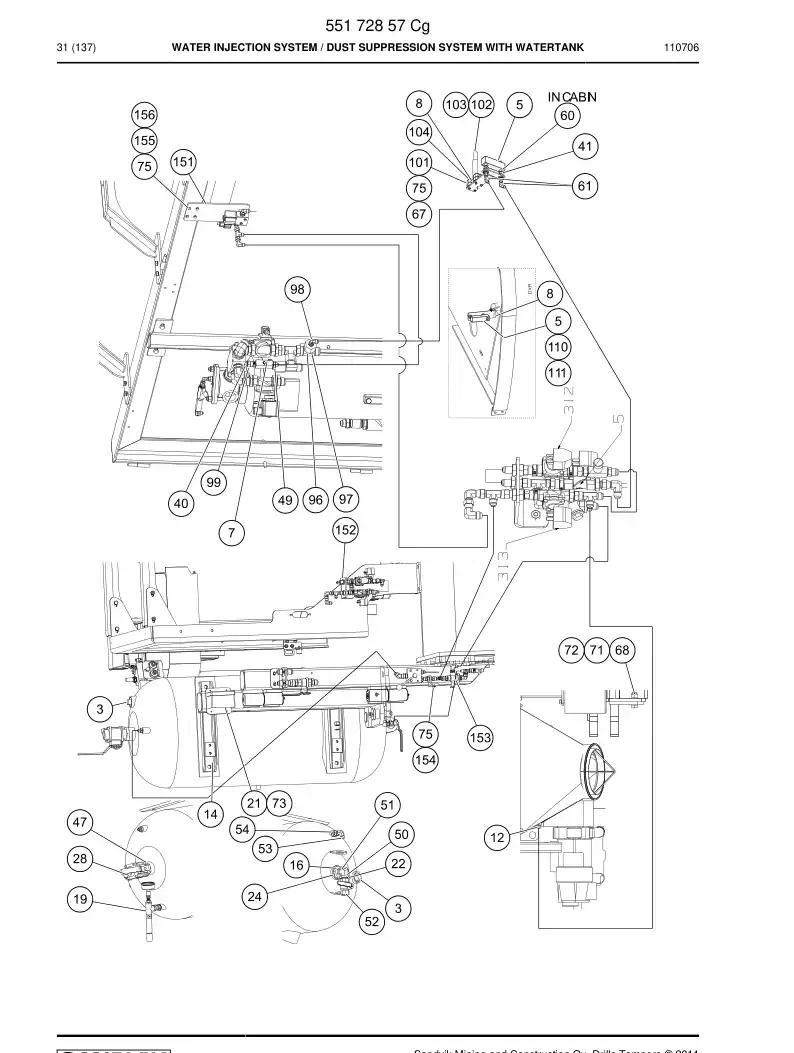 55172857 551 728 57 WATER INJECTION SYSTEM - Sandvik Technical Drawing