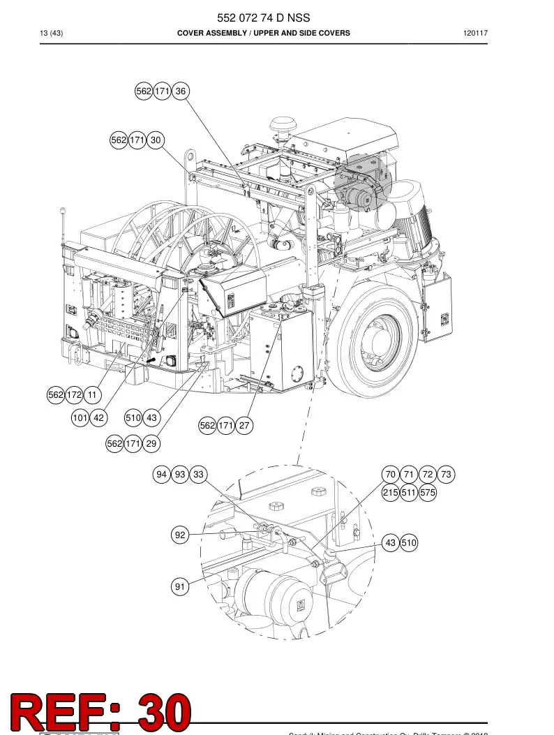 55172872 551 728 72 Bracket - Sandvik Technical Drawing