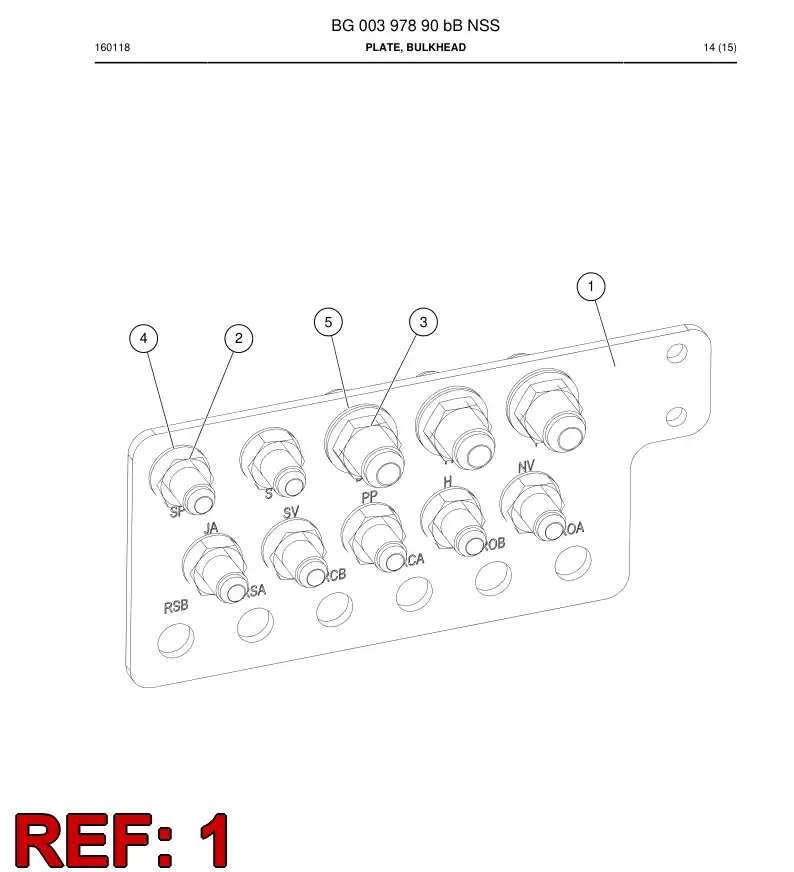 55173097b 551 730 97b Plate, Bulkhead - Sandvik Technical Drawing