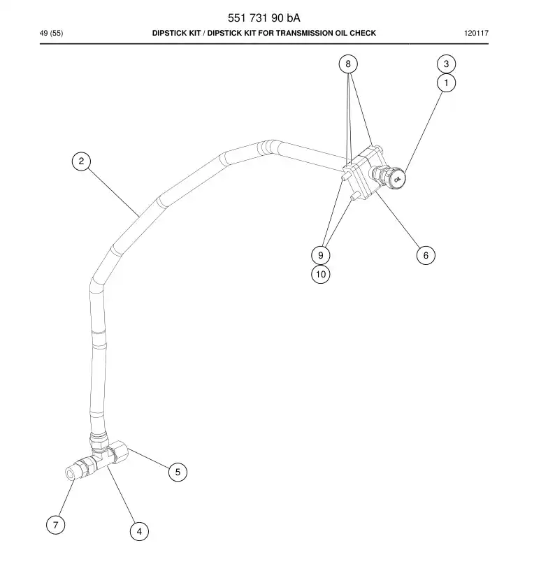 55173190c 551 731 90c ASSEMBLY DA VARETA DE NVEL - Sandvik Technical Drawing