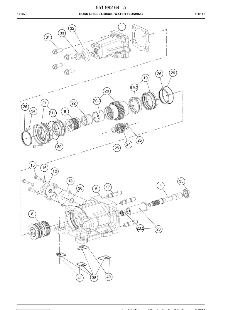 55173285b 551 732 85b Seal kit - Sandvik Technical Drawing