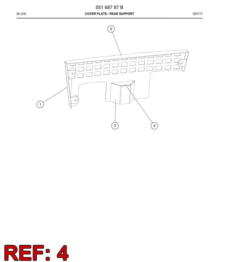 55173298 551 732 98 Plate - Sandvik Technical Drawing