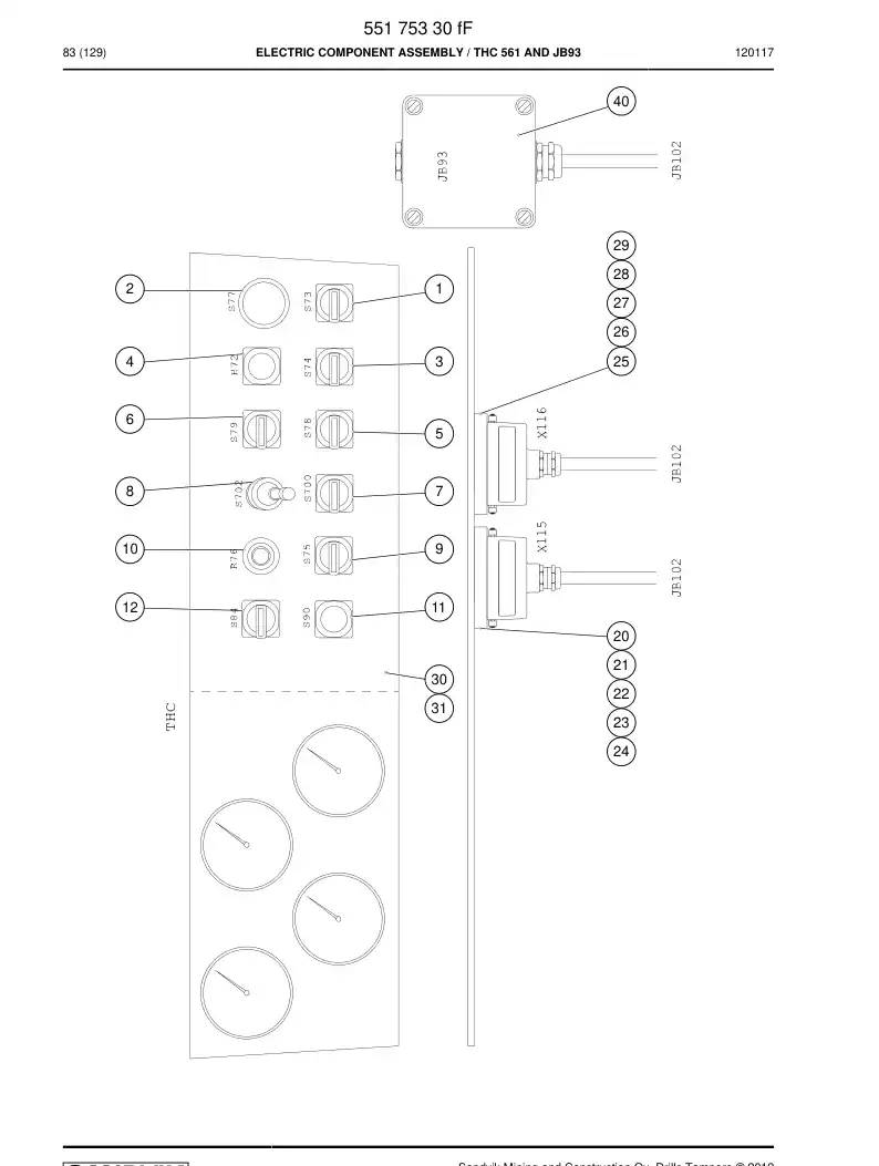 55173416 551 734 16 Decal - Sandvik Technical Drawing