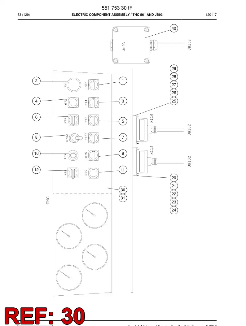 55173436 551 734 36 Assembly - Sandvik Technical Drawing