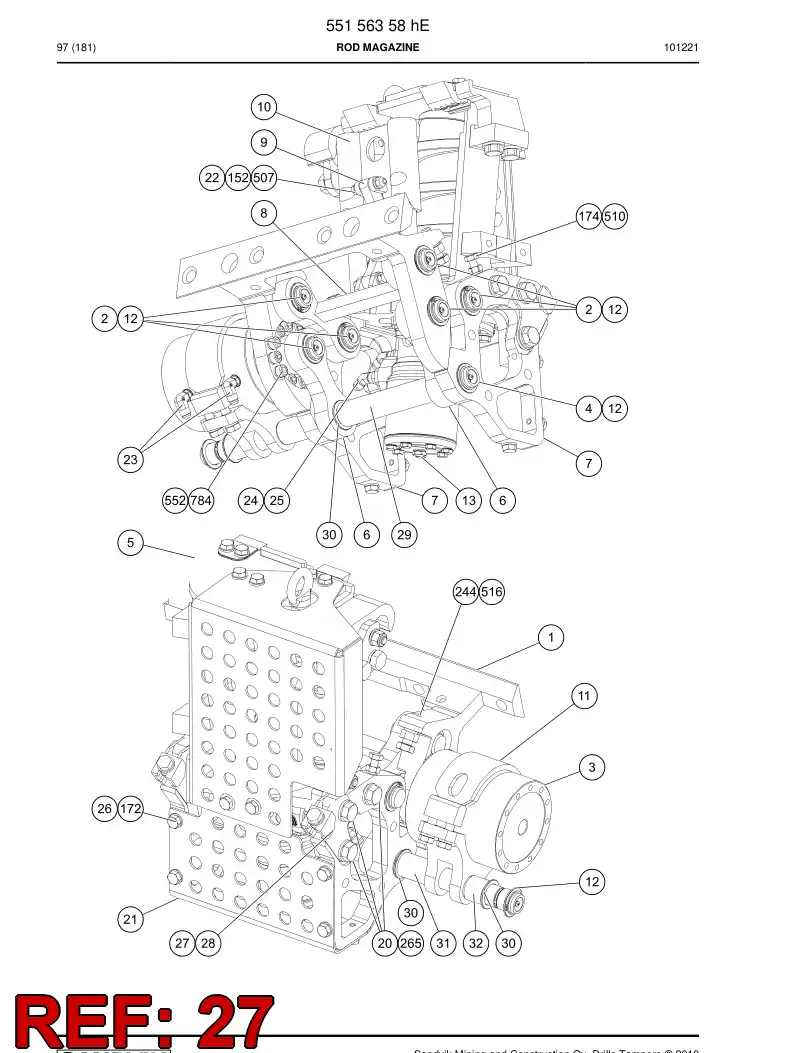 55173507 551 735 07 Bracket - Sandvik Technical Drawing