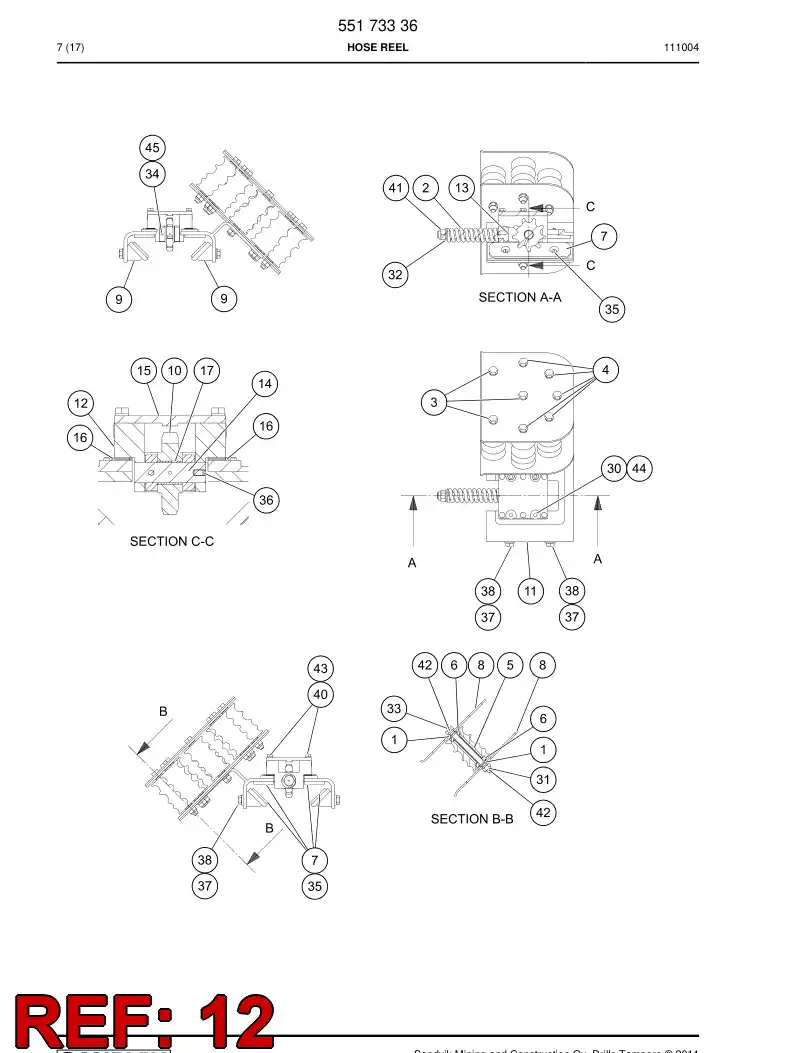 55173580 551 735 80 Mounting piece - Sandvik Technical Drawing