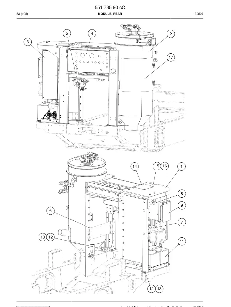 55173590c 551 735 90c Module, Rear - Sandvik Technical Drawing