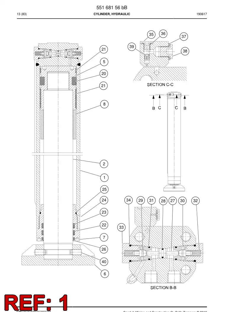 55173621a 551 736 21a Cylinder Tube Assembly - Sandvik Technical Drawing