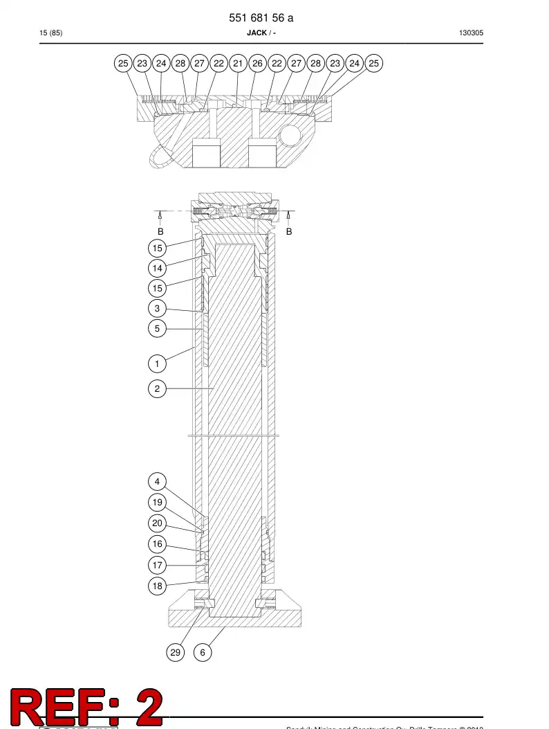 55173622 551 736 22 Rod, PISTON - Sandvik Technical Drawing