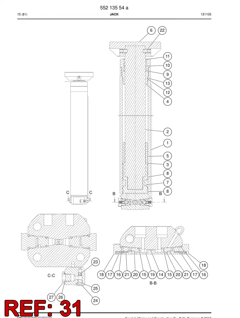55173625 551 736 25 Plug - Sandvik Technical Drawing