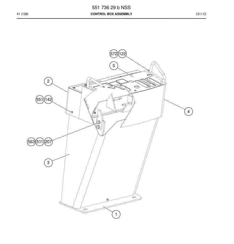 55173629b 551 736 29b Control Box Assembly - Sandvik Technical Drawing