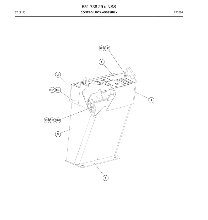55173629c 551 736 29c Control Box Assembly - Sandvik Technical Drawing
