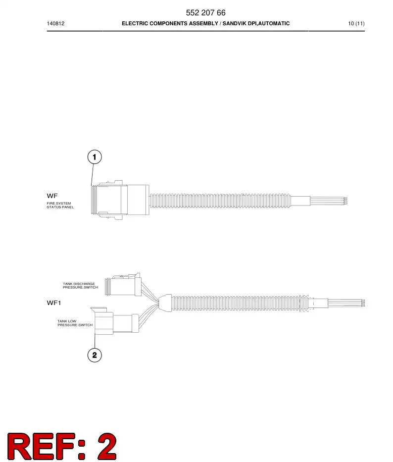 55173672 551 736 72 Cable assembly - Sandvik Technical Drawing