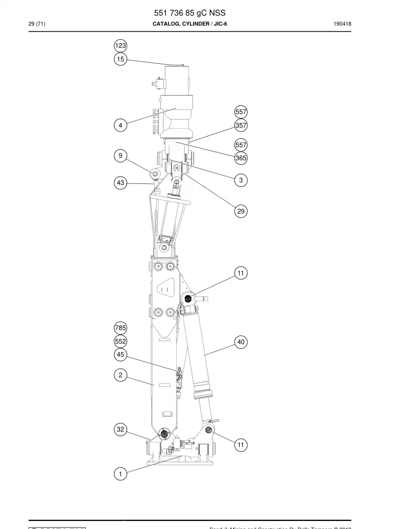55173685g 551 736 85g Catalog, Cylinder - Sandvik Technical Drawing
