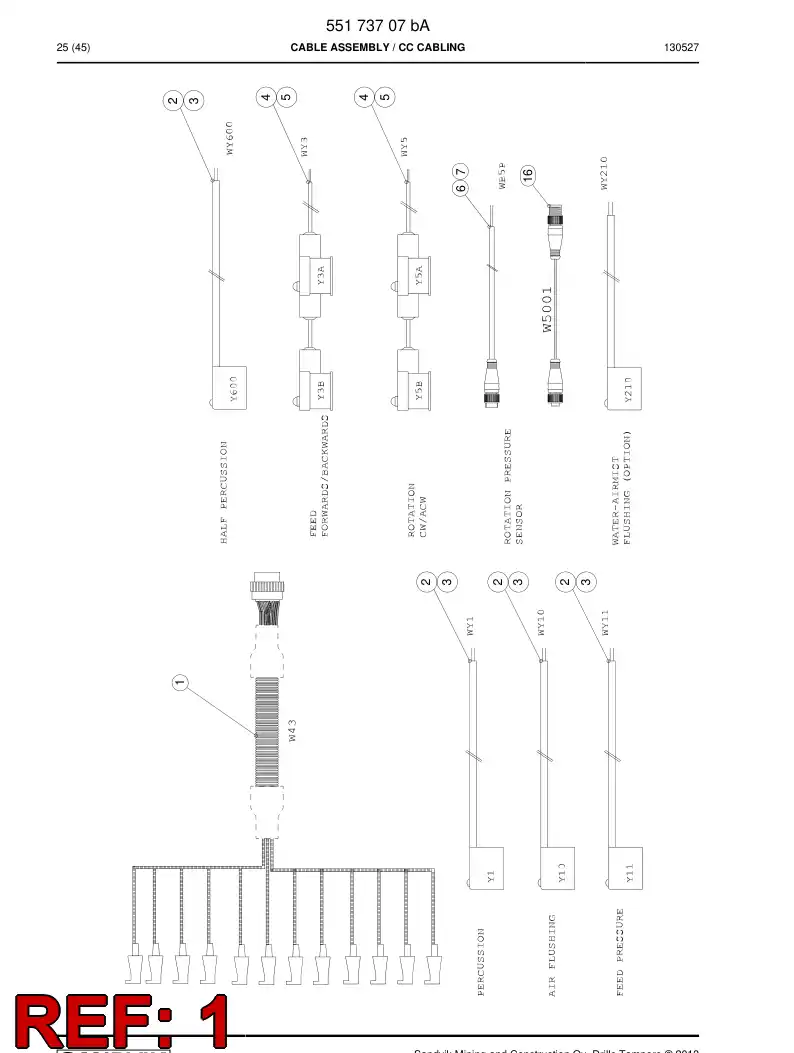 55173708e 551 737 08e Harness - Sandvik Technical Drawing