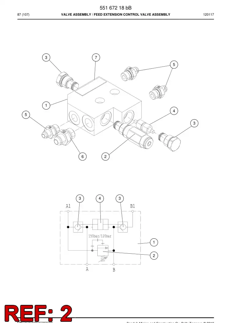 55173719 551 737 19 Valve, Pressure Relief - Sandvik Technical Drawing