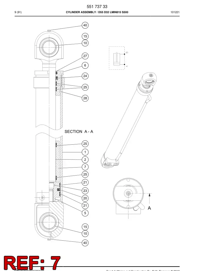 55173756 551 737 56 Bushing - Sandvik Technical Drawing
