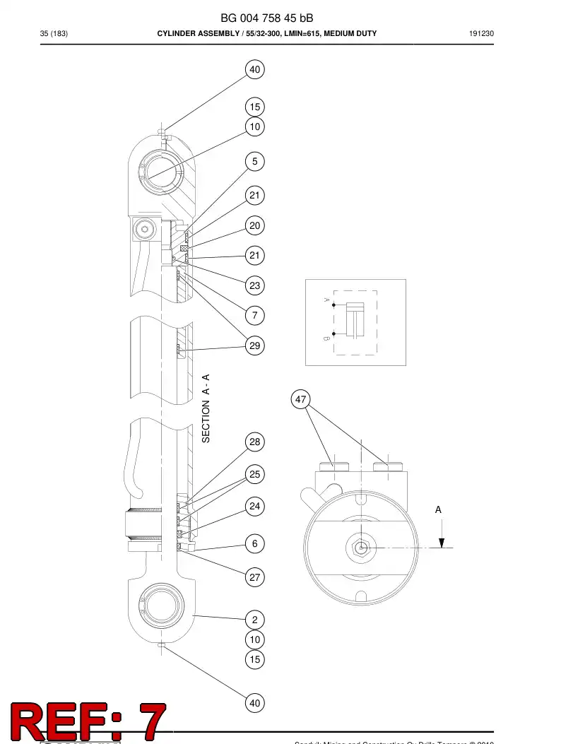 55173756b 551 737 56b Bushing - Sandvik Technical Drawing