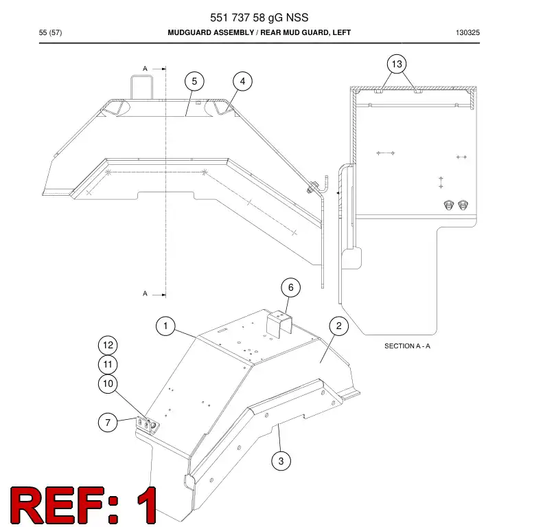 55173761f 551 737 61f Plate - Sandvik Technical Drawing