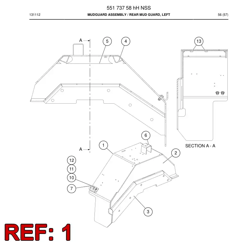 55173761g 551 737 61g Plate - Sandvik Technical Drawing