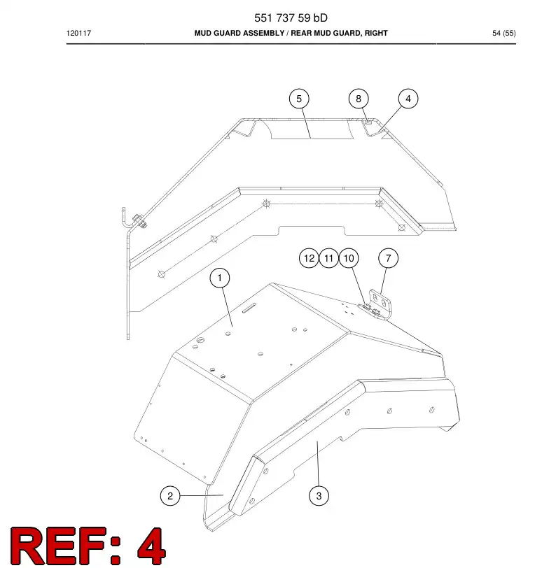 55173764 551 737 64 Plate - Sandvik Technical Drawing