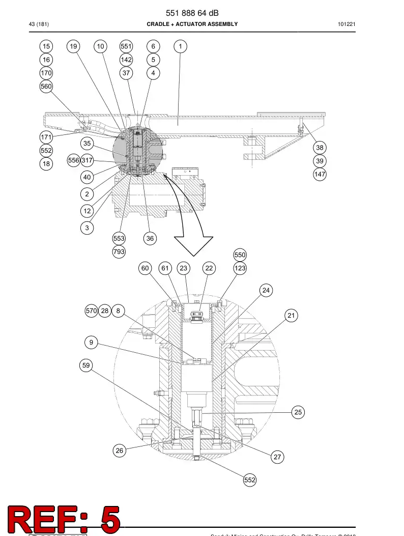 55173798 551 737 98 Shielded cable - Sandvik Technical Drawing