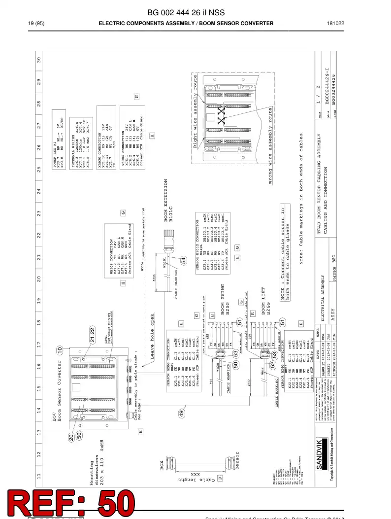 55173798d 551 737 98d CABLE, APANTALLADO - Sandvik Technical Drawing