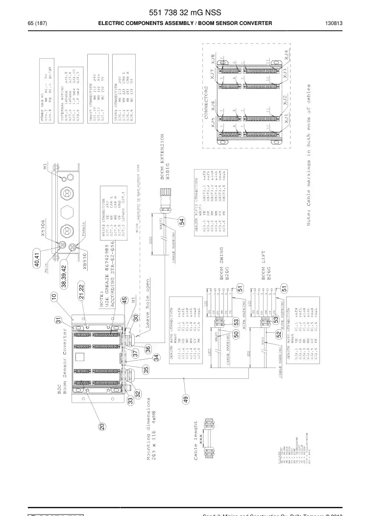 55173832m 551 738 32m Electric Components Assembly - Sandvik Technical Drawing