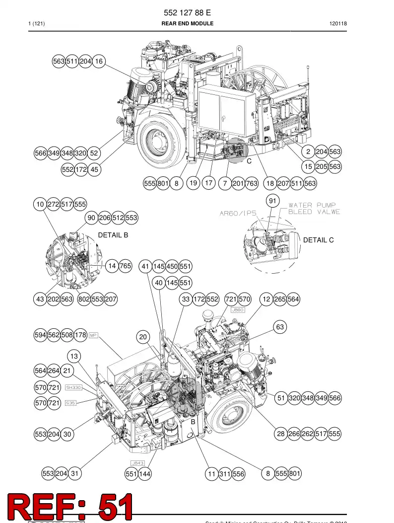 55173902 551 739 02 Bracket - Sandvik Technical Drawing