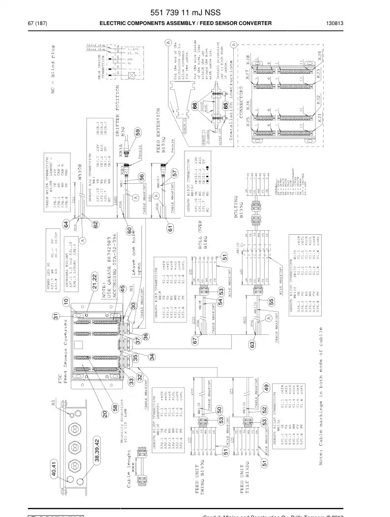 55173911m 551 739 11m Electric Components Assembly - Sandvik Technical Drawing